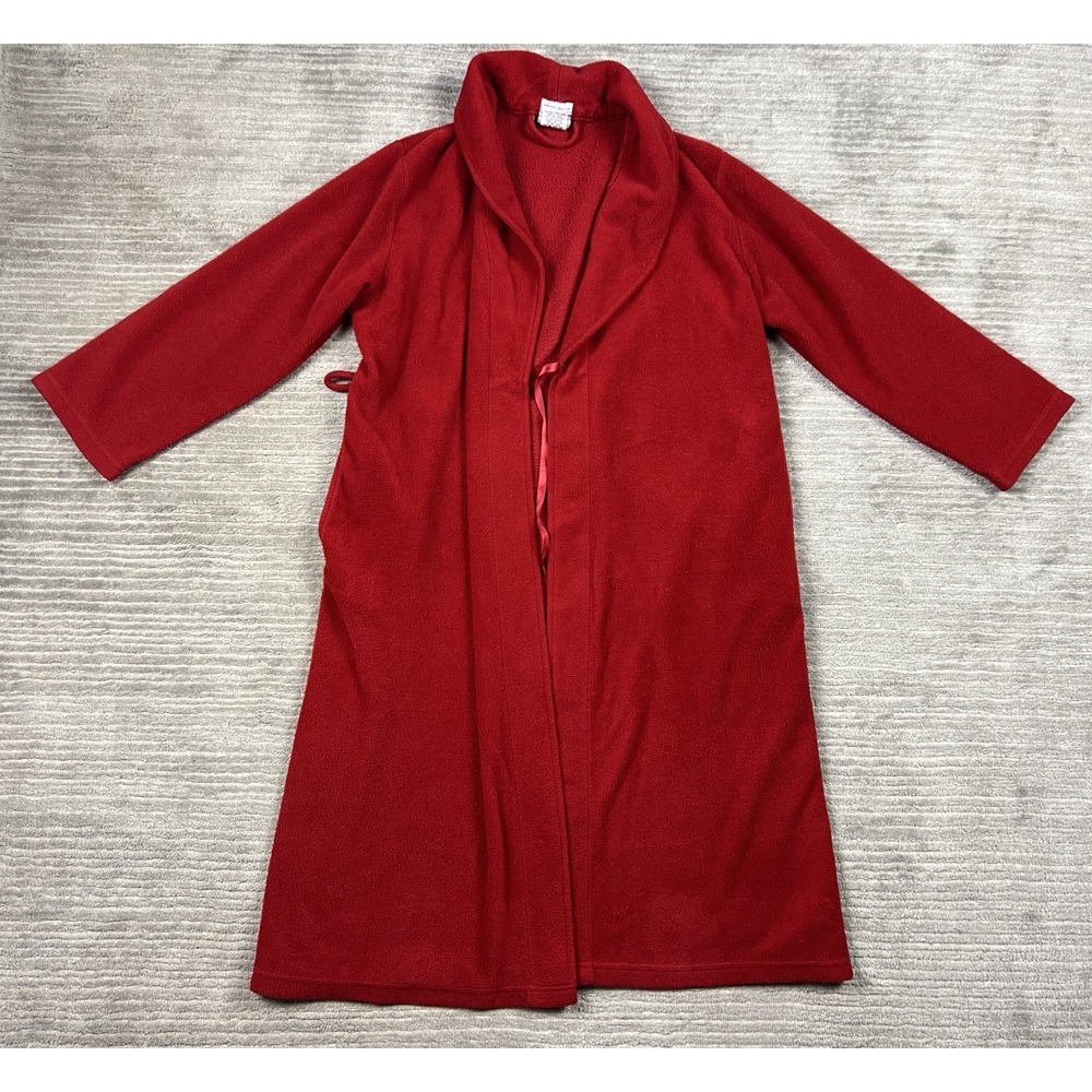 Essence of Beauty Red Bath Robe One Size Fits Most 100% Polyester Missing Belt